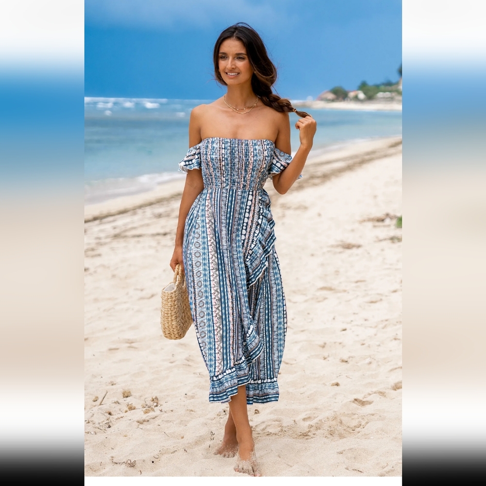 NWT Cupshe Small Off Shoulder Smocked Dress